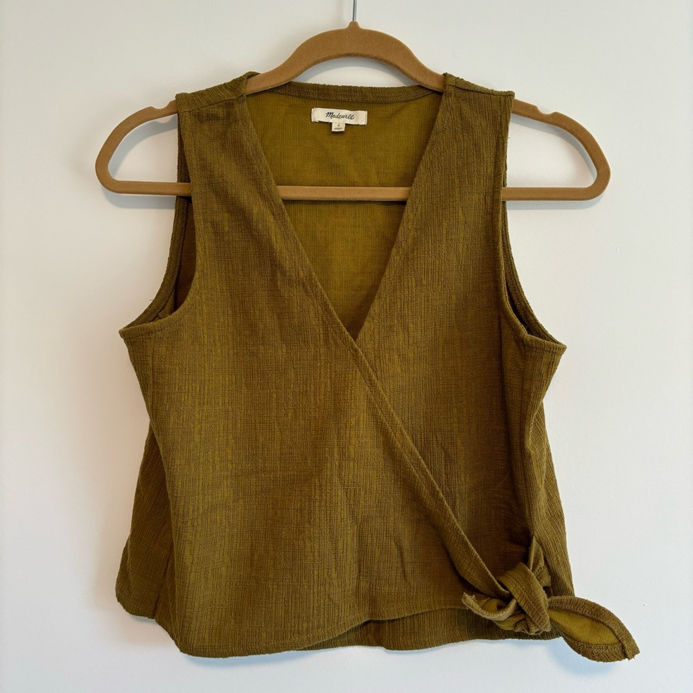 Madewell wrap green tank